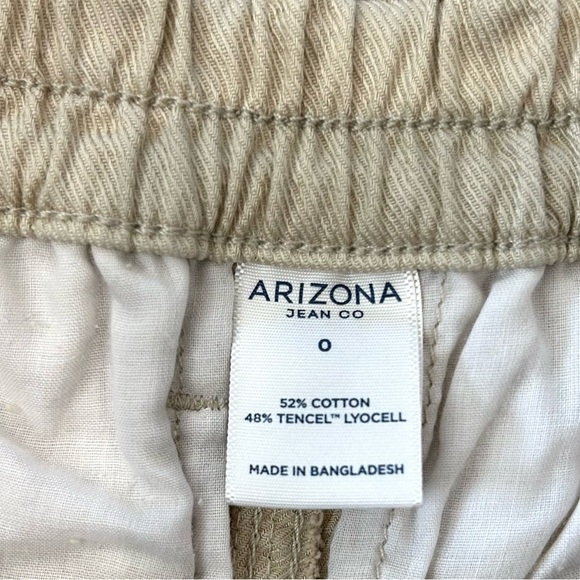 NWT Arizona Women Junior Wide Leg Khaki Tan Pants Sz 0 Classic Pocket Uniform - Picture 12 of 12